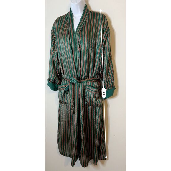 Vintage Gold Label Victoria Secret Robe Gorgeous Green Red - Picture 4 of 10